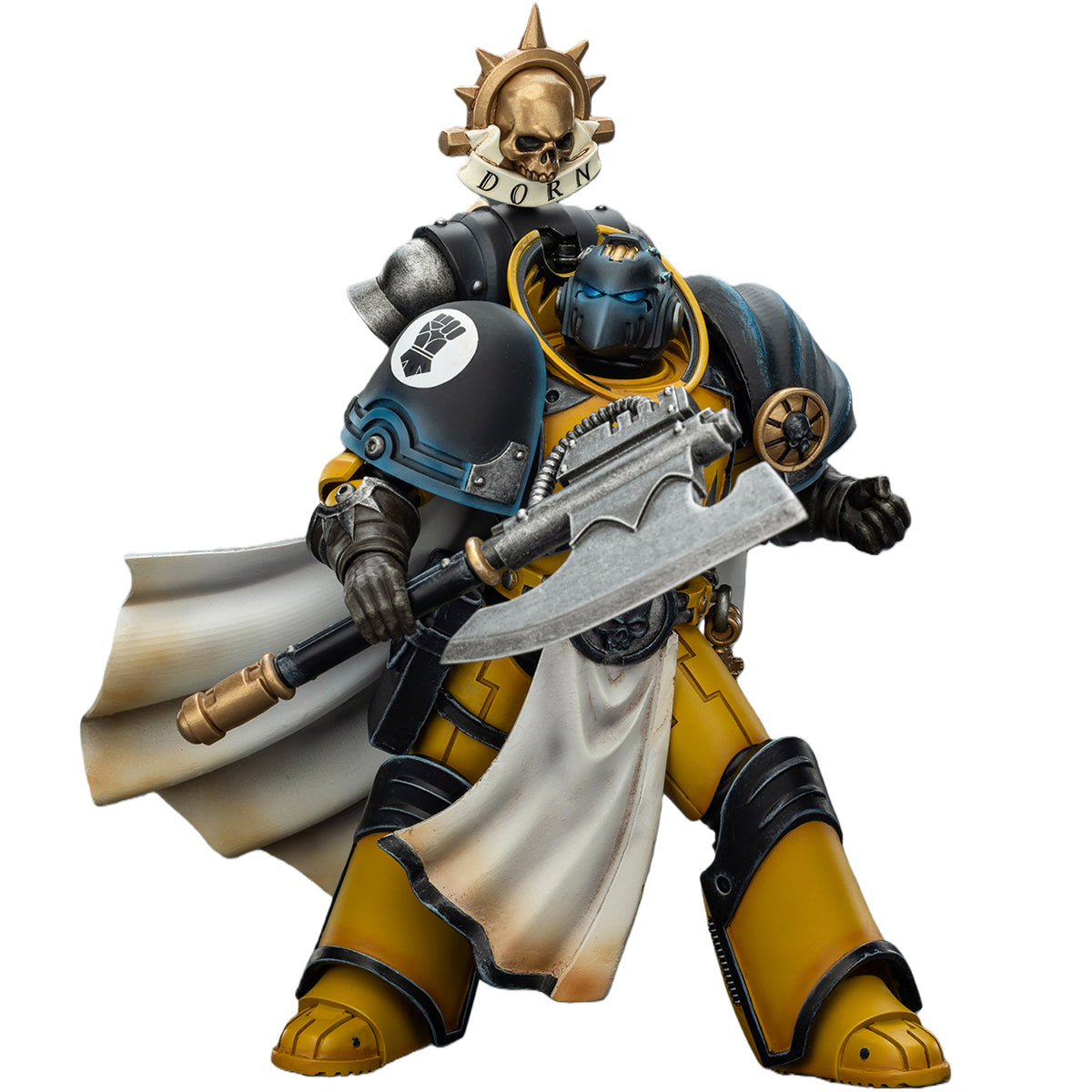 JOYTOY Warhammer Imperial Fists Librarian Consul with Force Axe and Bolt Pistol & Legion Praetor in Tartaros Terminator Armour with Power Sword and Vigil Storm Shield