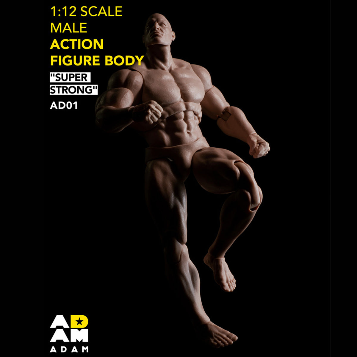 ADAM Articulated joints Male Muscular Suntan-Skined 1/12 Scale Action Figure Body