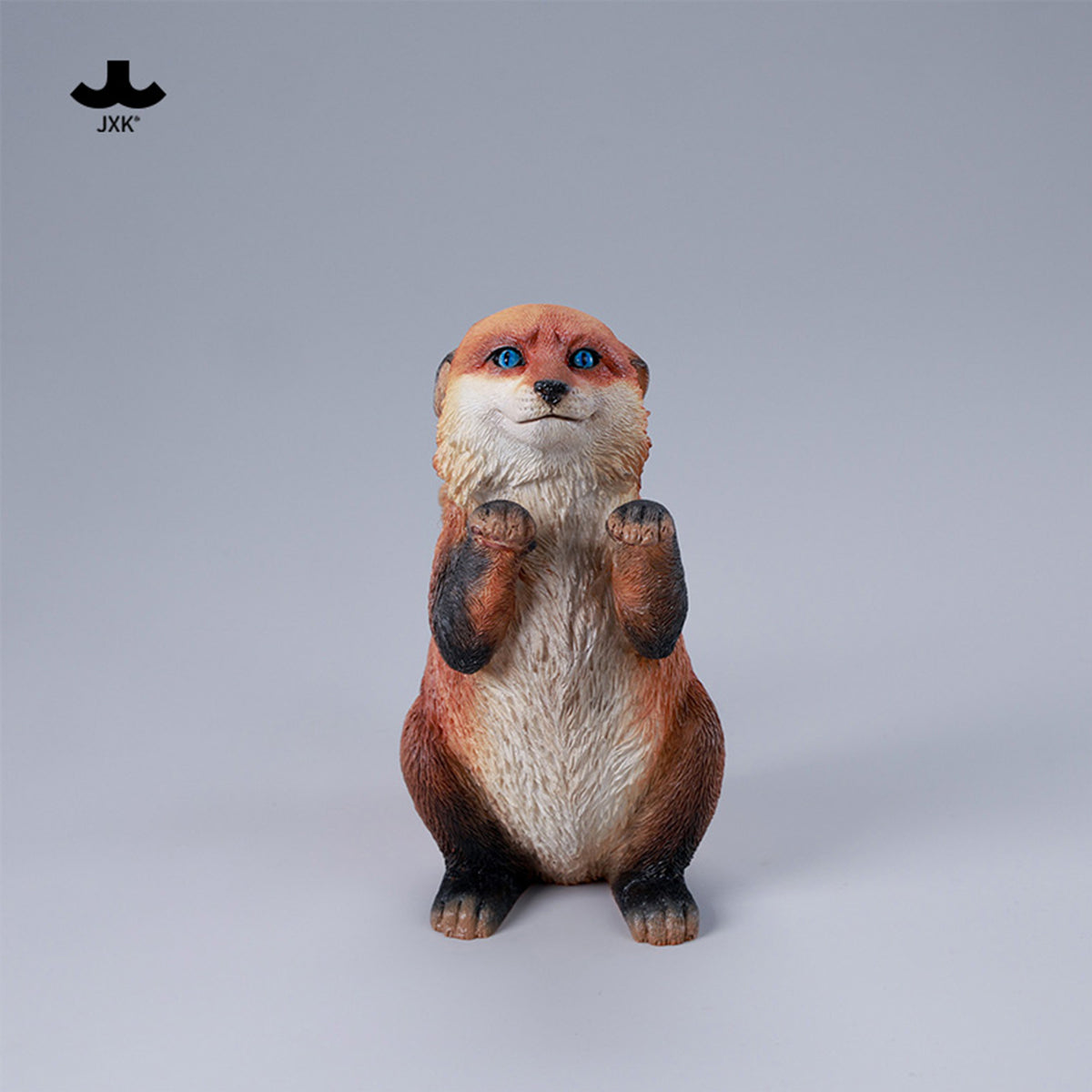 JXK Fluffy Fox Static Expertly Hand-Painted Lifelike Animal Figurine