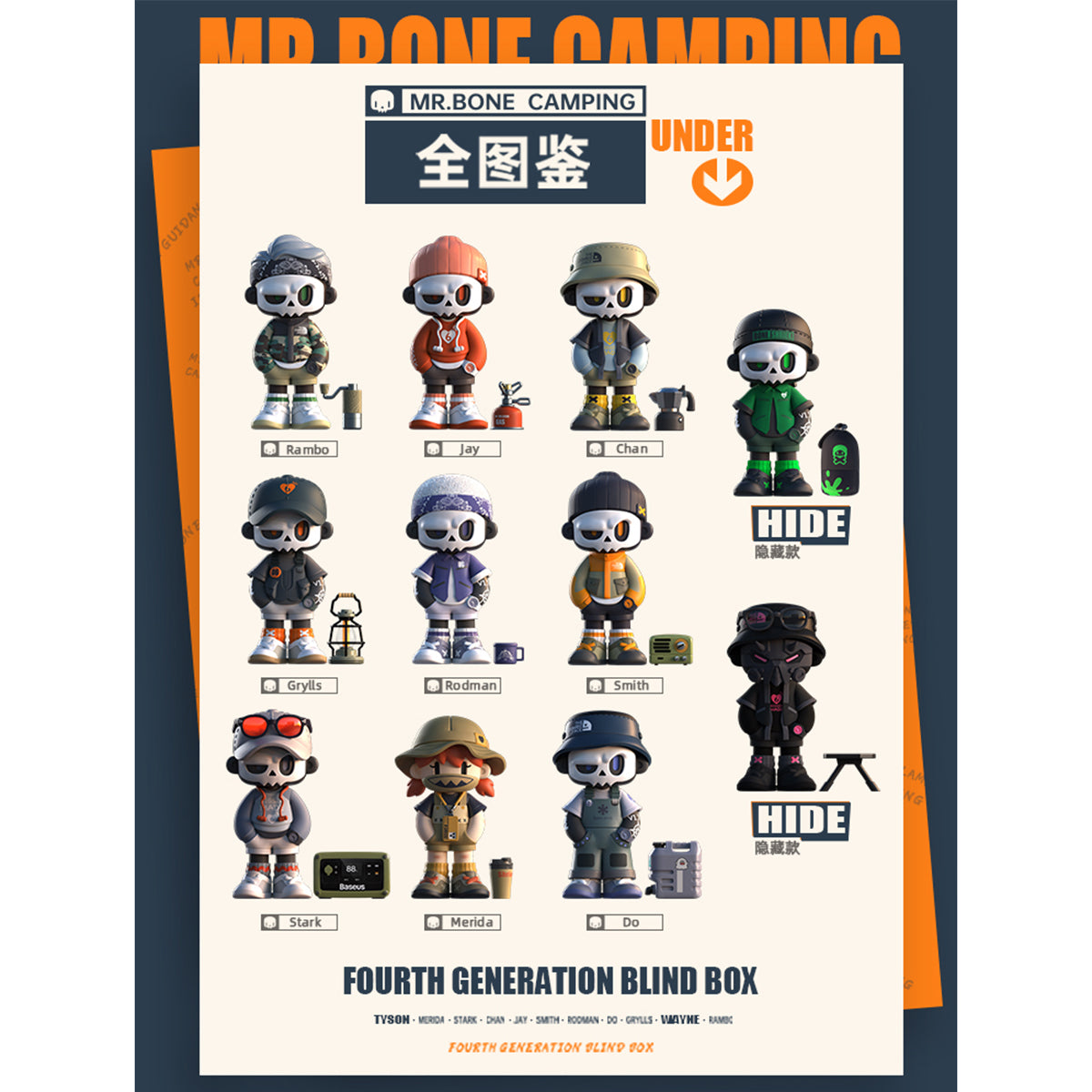 MR.BONE Fourth Generation Camping Mask Blind Box Figure