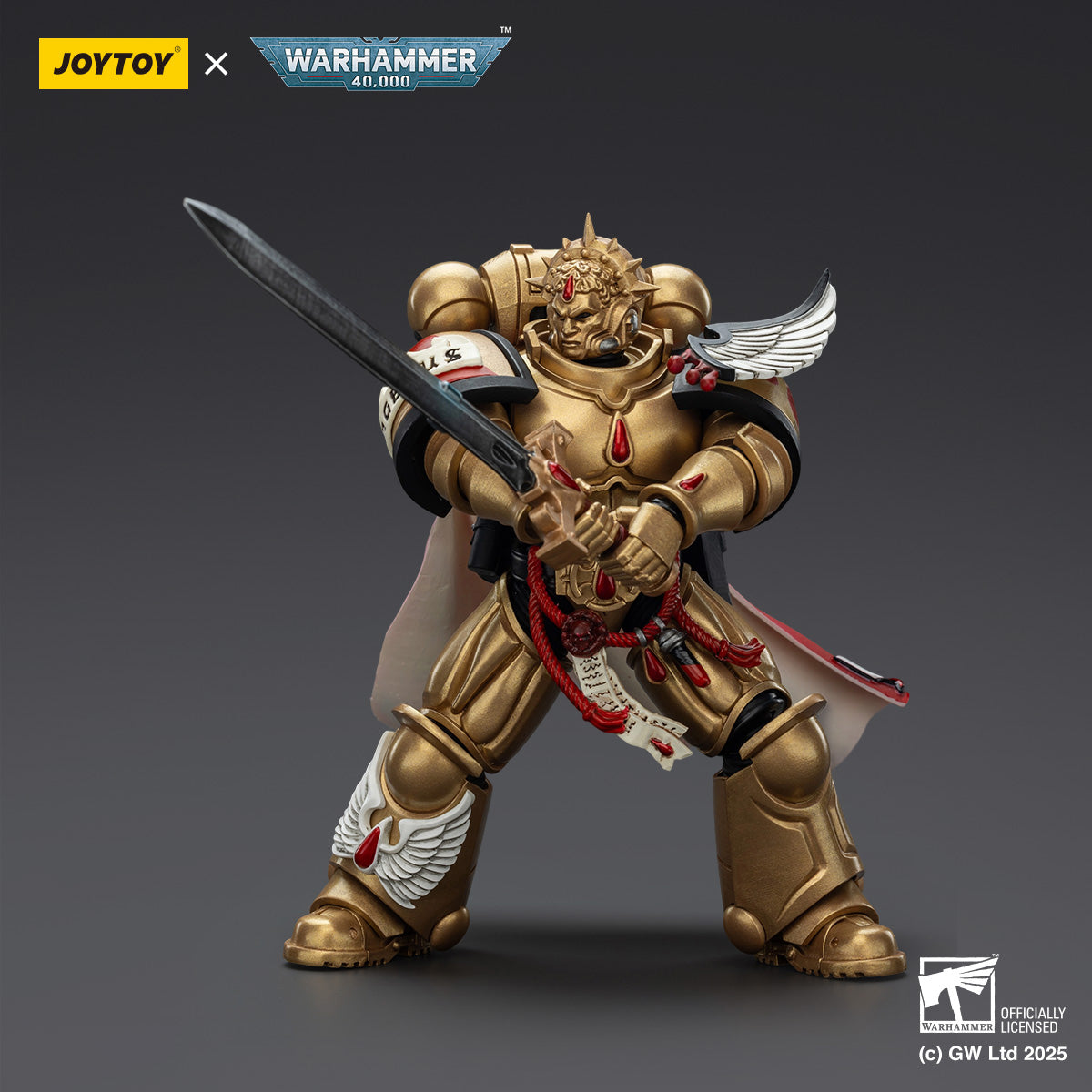 JOYTOY Warhammer 40,000, Razorback with twin lascannon/Captain with Heavy Bolt Pistol & Power Sword/Sanguinary Priest with Heavy bolt pistol chainsword and narthecium/Captain with Inferno Pistol & Power Fist, 1/18 Scale Action Figure