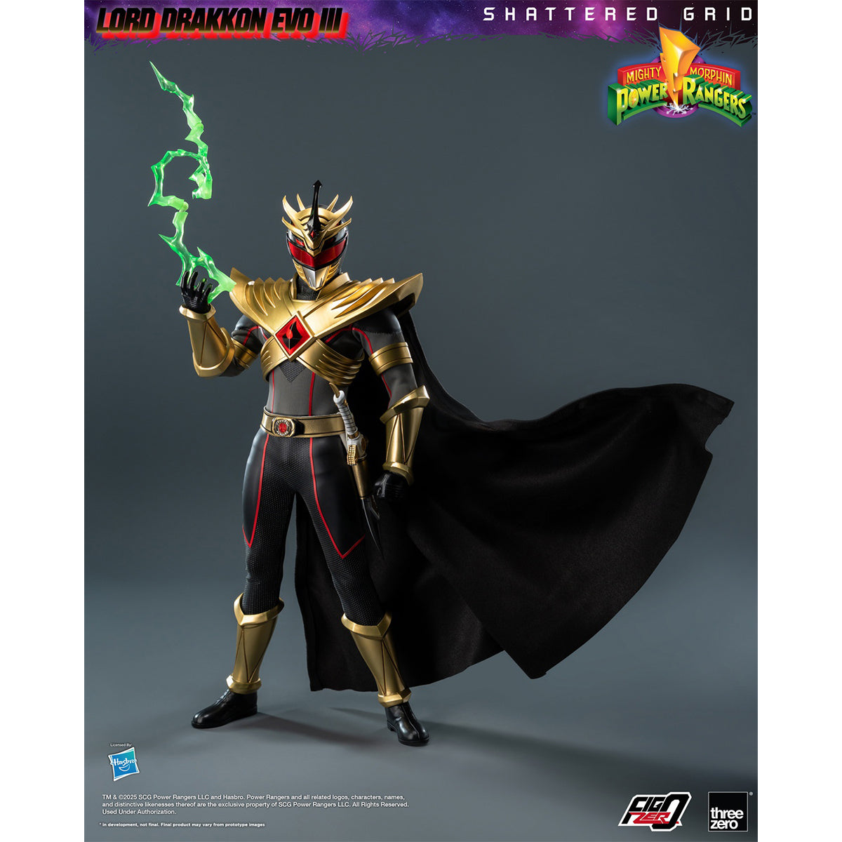 Threezero Mighty Morphin Power Rangers: Shattered Grid Lord Drakkon Evo III 3Z10260W0 1/6 Scale Action Figure