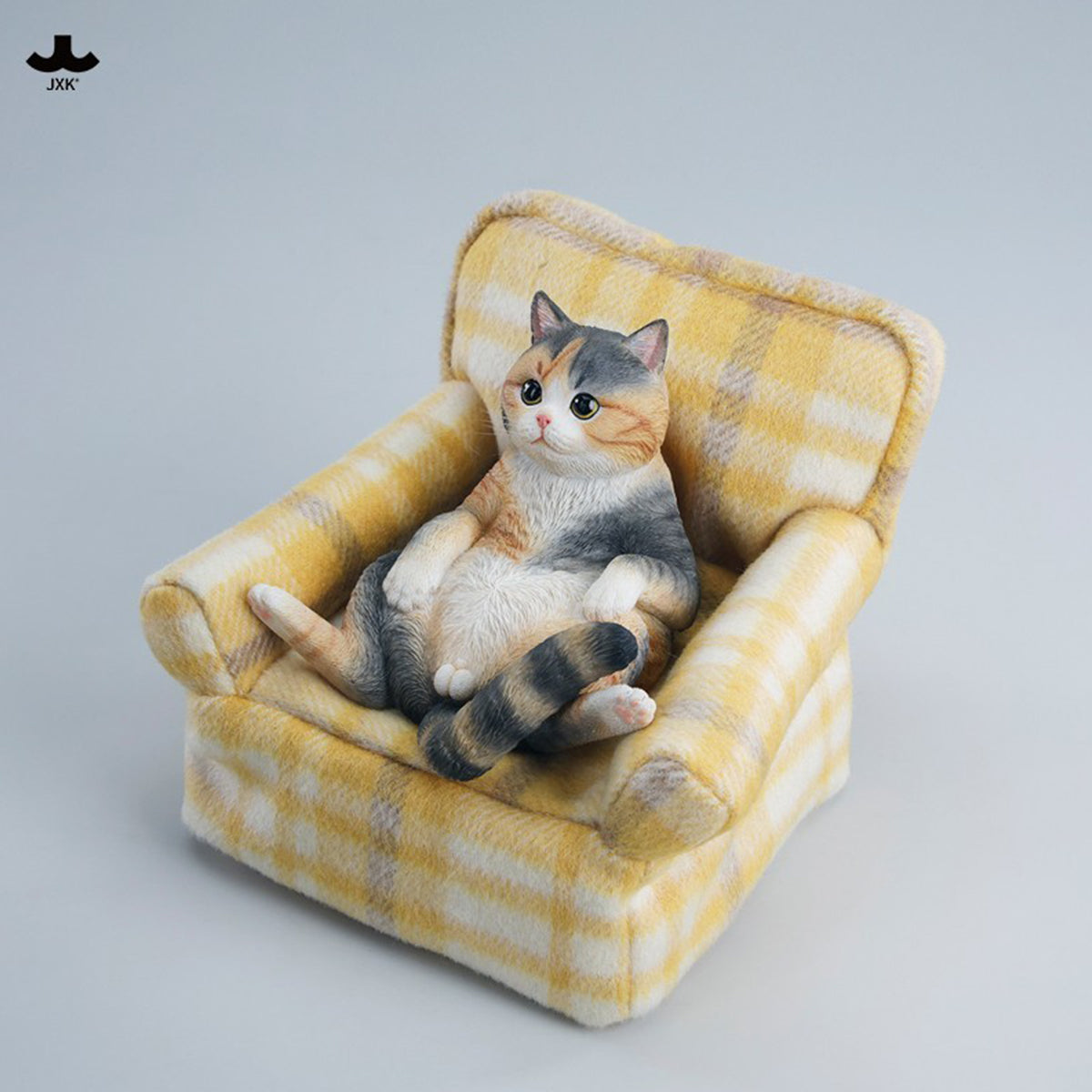 JXK Warm Cat Sofa (JXK350) Static Expertly Hand-Painted Lifelike Animal Figurine