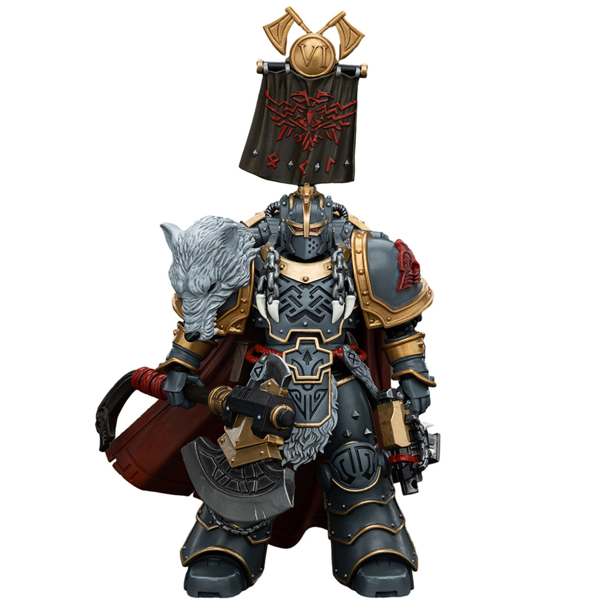 (Only Shipped to the US) JOYTOY Space Wolves Legion Praetor with Power Axe and Combat Shield JT00133 Warhammer 1/18 Scale Action Figure