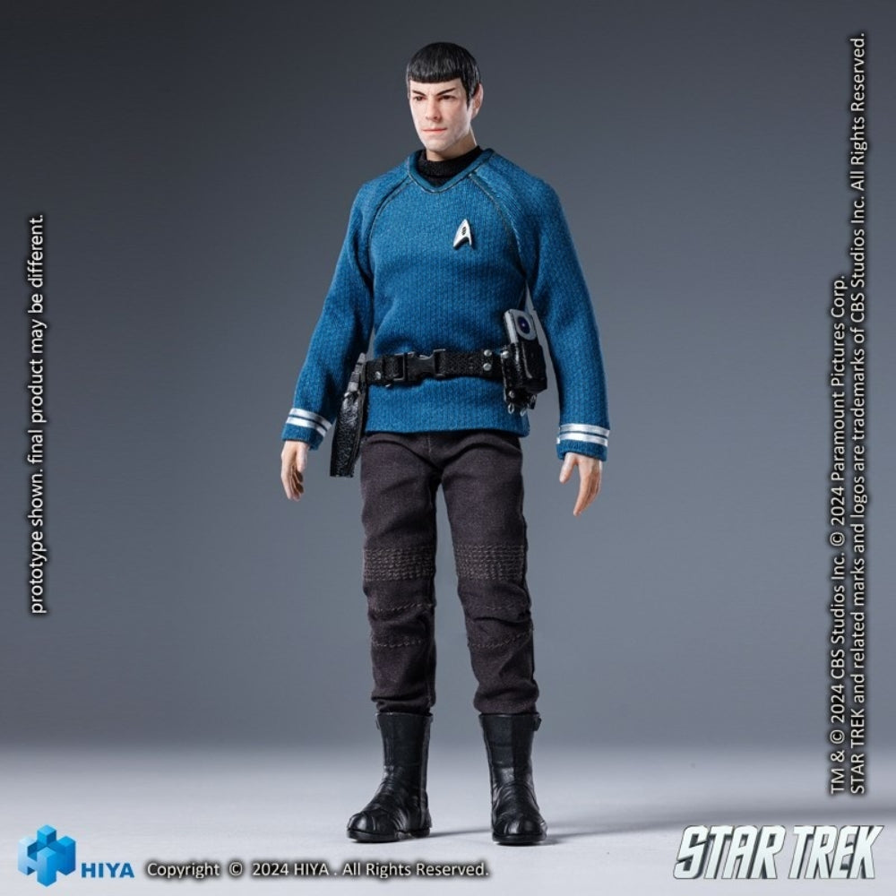 Coffret complet HIYA : Star Trek 2009, Spock, style science-fiction, figurine miniature à l'échelle 1:12
