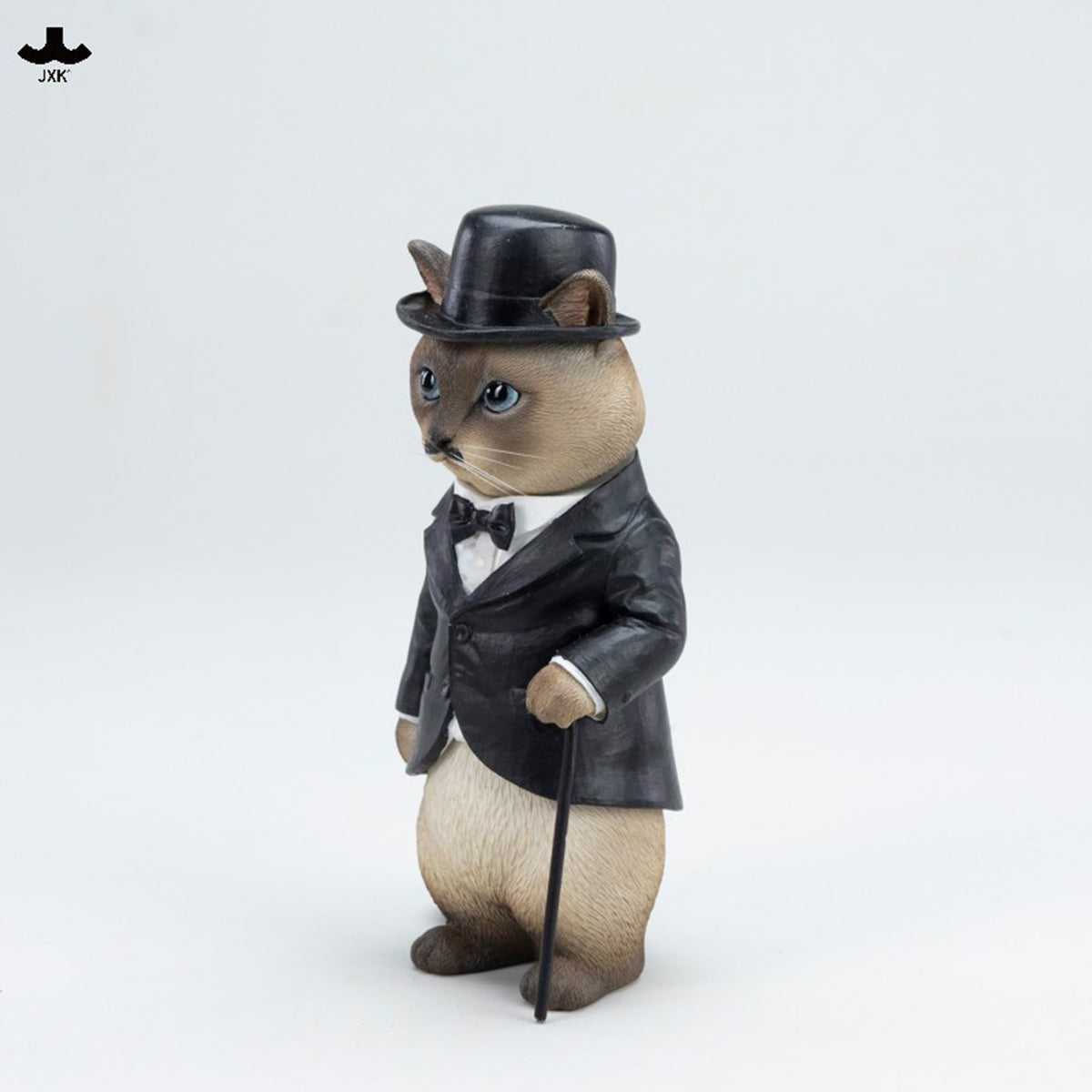 JXK Chaplin Cat (JXK344) Static Expertly Hand-Painted Lifelike Animal Figurine