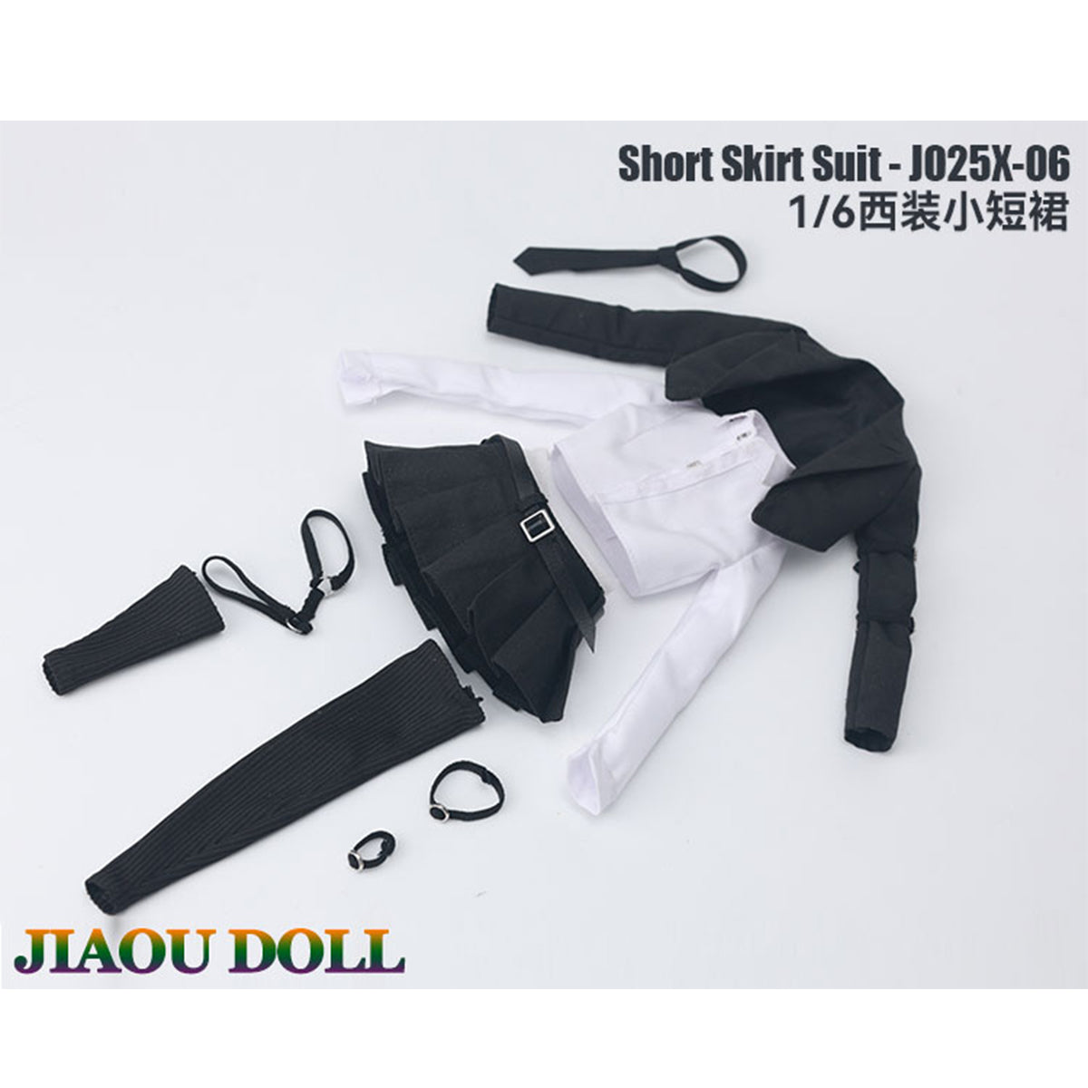 JIAOU DOLL Suit Short Skirt with Long and Short Socks Doll Clothes Accessory Fit 1/6 Scale 12-inches Figure