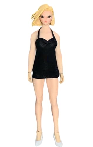Ropa para muñeca a escala 1/12: Vestido halter, accesorio coleccionable