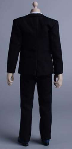 Ropa para muñeca a escala 1/6: Traje largo negro de ocio para figura de acción coleccionable de 12 pulgadas