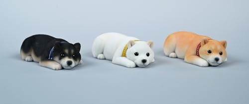 Figura de perro coleccionable pequeña JXK: Shiba Inu en bandada, figura de animal