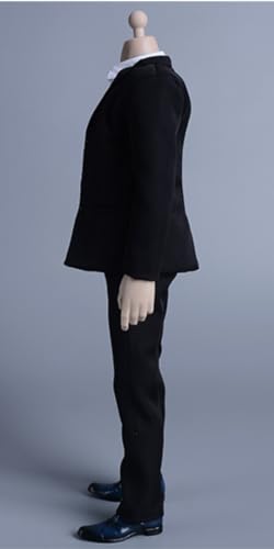 Ropa para muñeca a escala 1/6: Traje largo negro de ocio para figura de acción coleccionable de 12 pulgadas