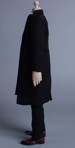 Ropa para muñeca a escala 1/6: Traje largo negro de ocio para figura de acción coleccionable de 12 pulgadas