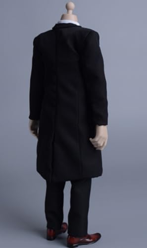 Ropa para muñeca a escala 1/6: Traje largo negro de ocio para figura de acción coleccionable de 12 pulgadas