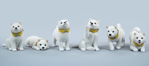 Figura de perro coleccionable pequeña JXK: Shiba Inu en bandada, figura de animal