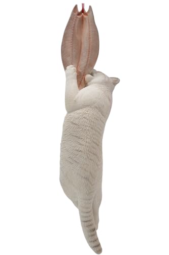 JXK Collectible Cat Figure: Cats That eat Fish 2.0, Expertly Hand-Painted, Lifelike, Safe Resin, 1:6 Scale Miniature Animal Figurine