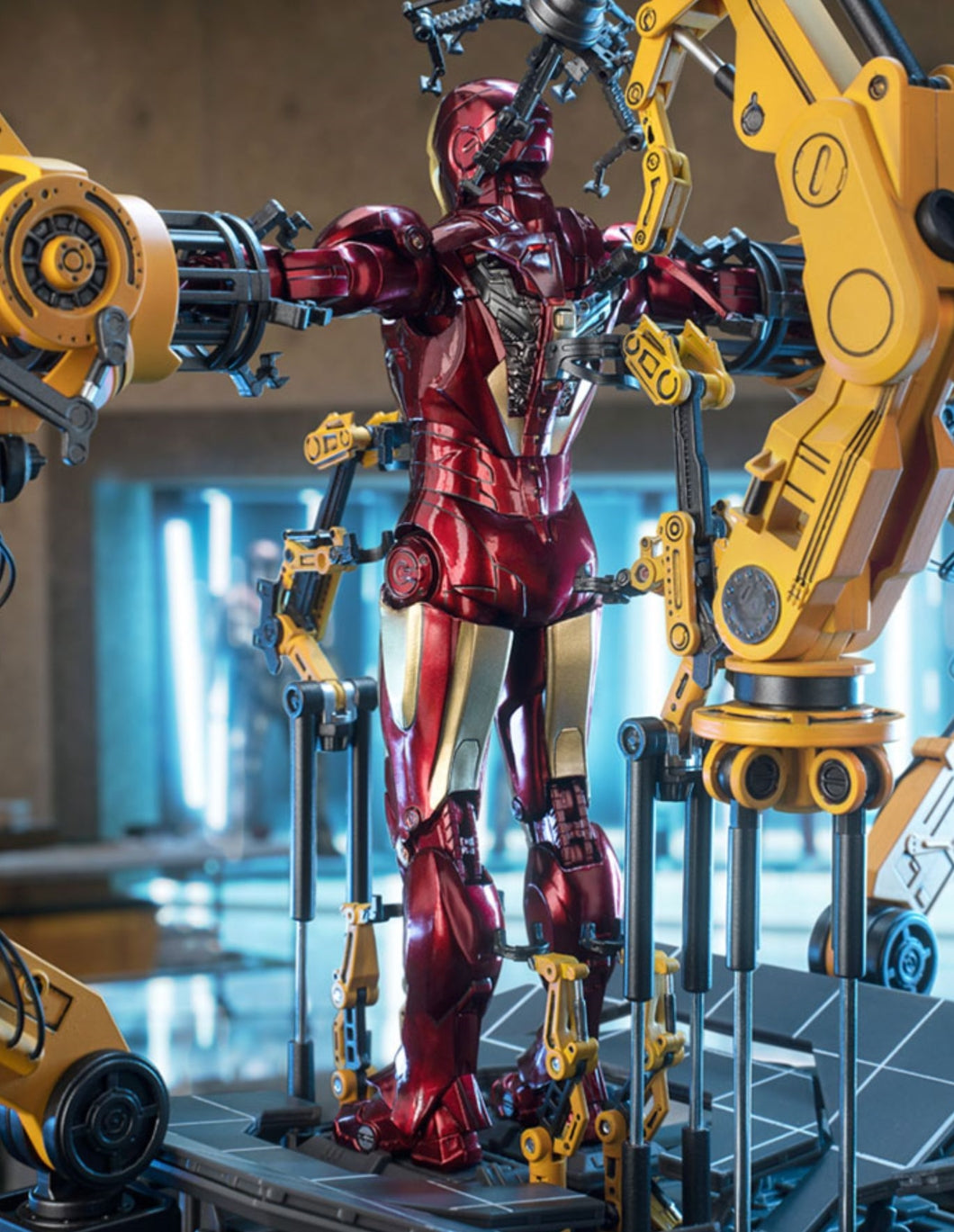ZD Collectible Figure Full Set: Iron Man Mark IV with Suit-up Gantry, 1:10 Scale Miniature Action Figurine CJTMK4