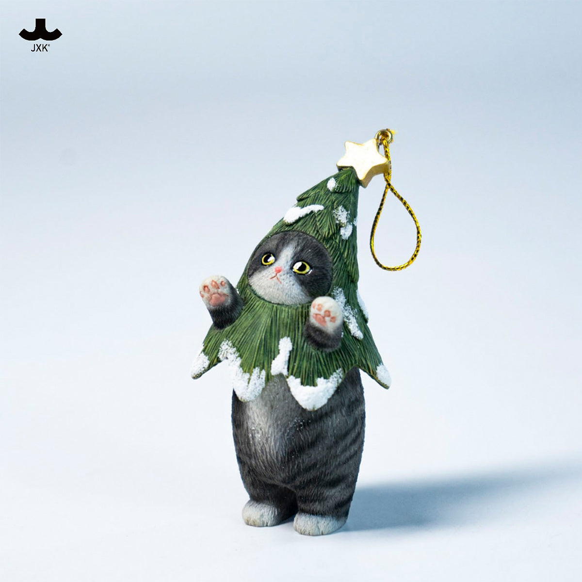 JXK Christmas Cat Tree Static Expertly Hand-Painted Lifelike Animal Figurine