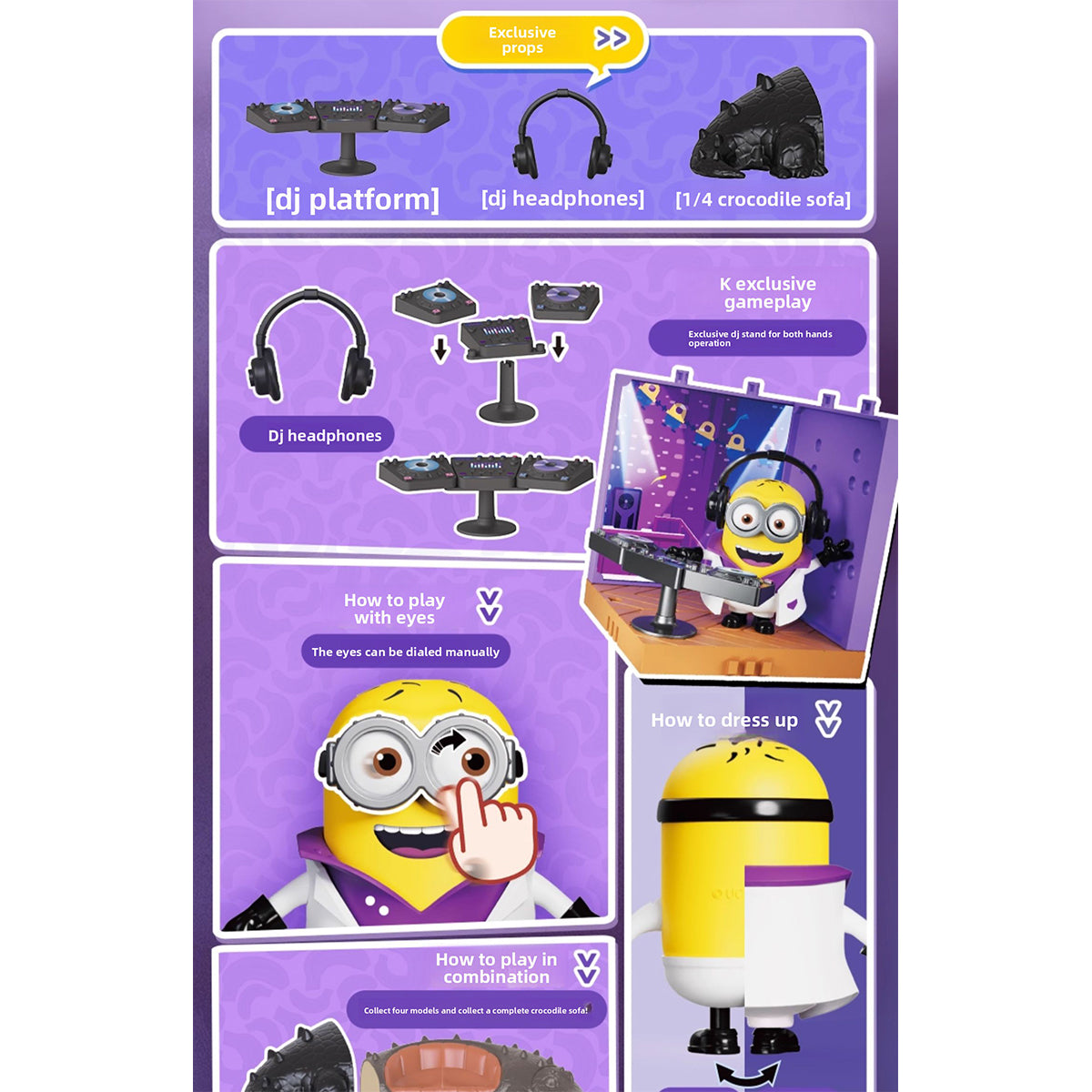 BLOKEES Series 2: Magic Version Minion Partner Phil DJ/Kevin Singer/Stuart Dancer/Carl Streamer Model Kit