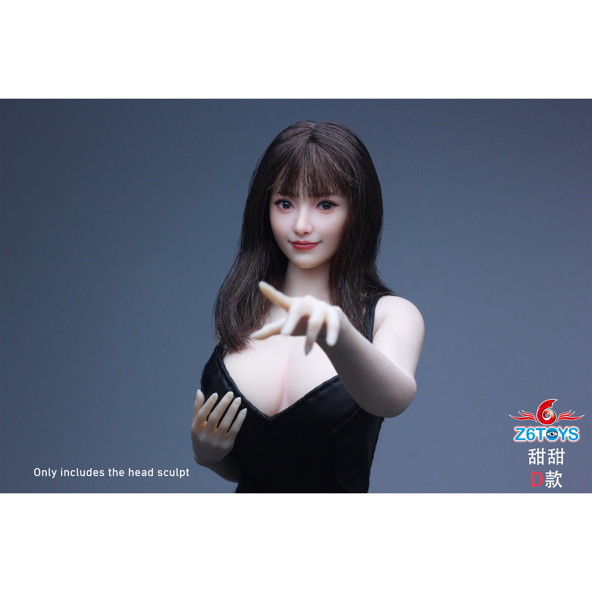 Z6TOYS Asian Movable-Eye Smiling Female Tiantian ZC021 Head Sculpt Accessory 1/6 Scale Fit Action Figure