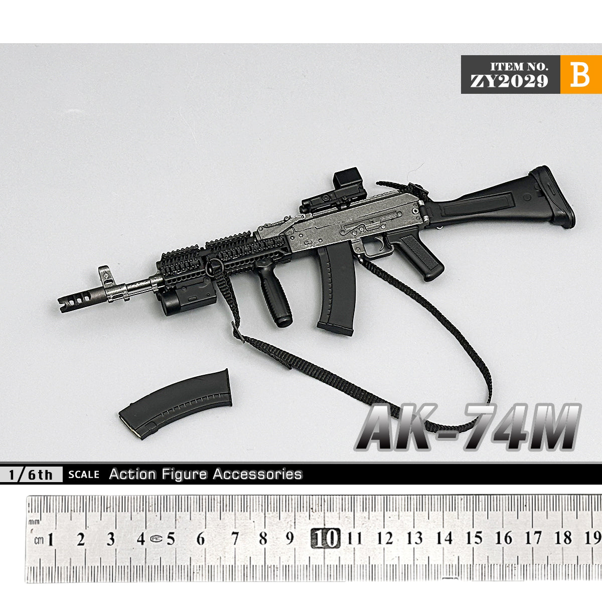 ZYTOYS, AK74M Russian Assault Rifle, Doll Accessory for 12-inches Action Figurine