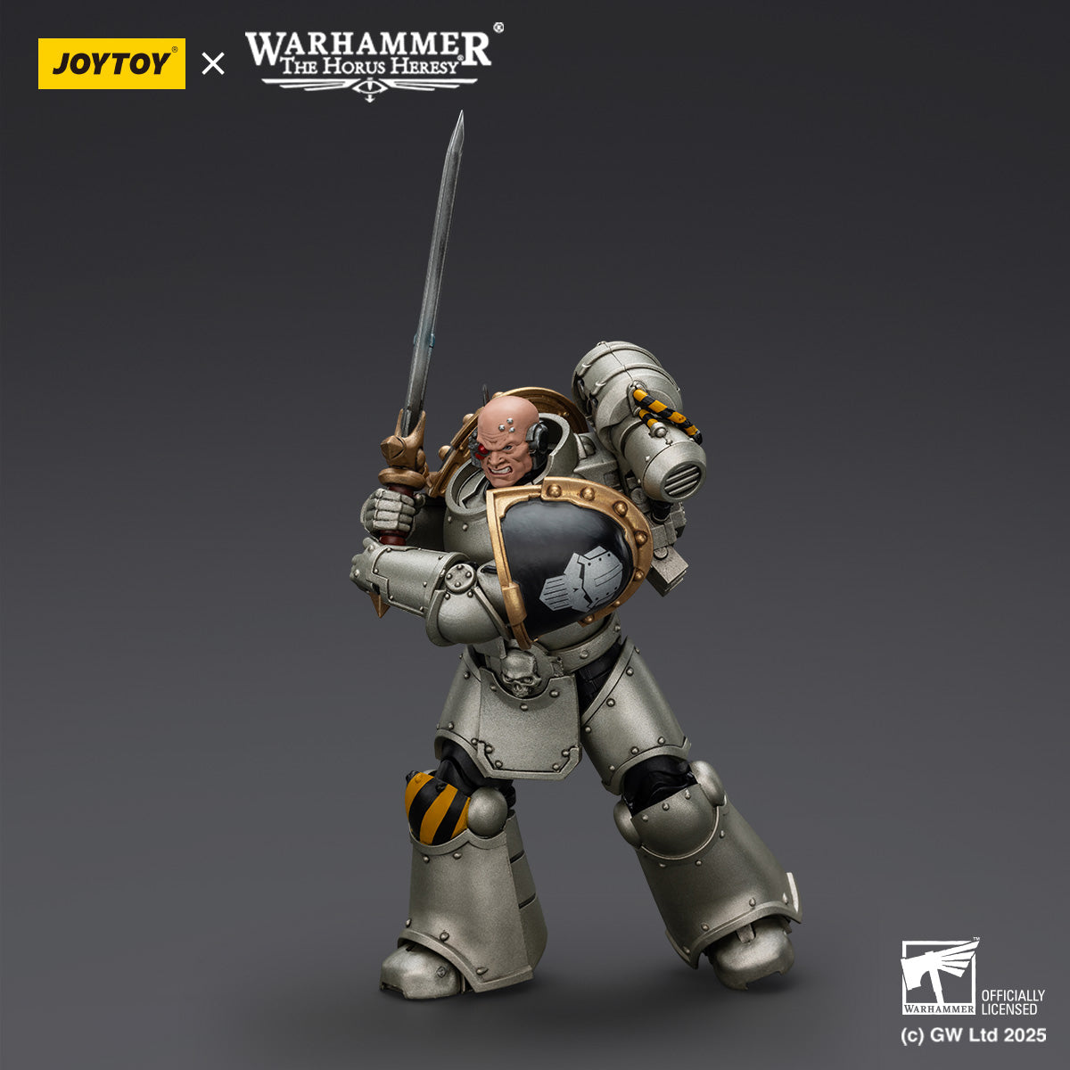 JOYTOY Warhammer The Horus Heresy, Iron Warriors Command Squad Chosen with Legion Standard/MKVI Tactical Sergeant with Power Sword and Plasma Pistol, Action Figures