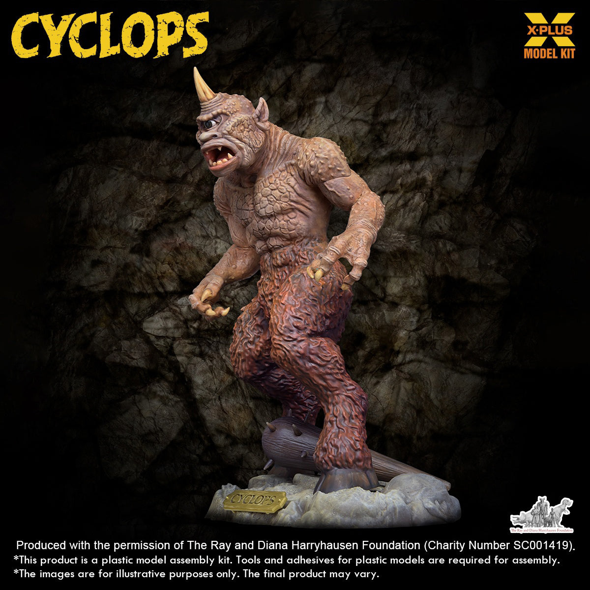 X-PLUS, Ray Harryhausen Series Cyclops Unpainted White Mold, Model Kits Assembly