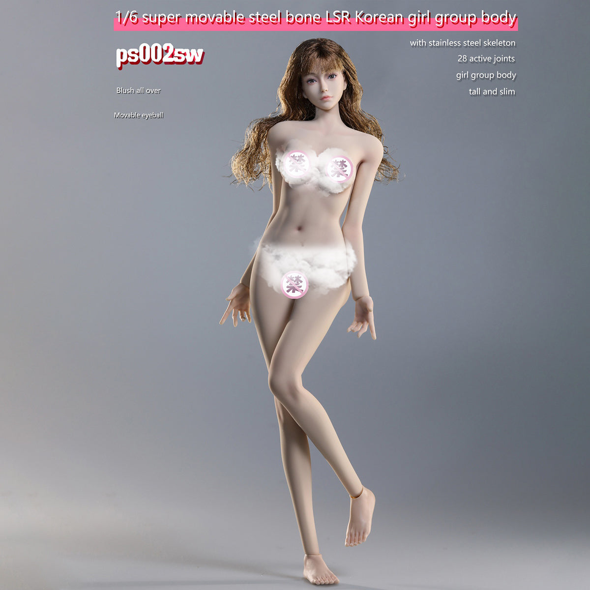 Puzzletoys Korean Girl Group Body Female Figure Set Suntan Skin Seamless Action Figures Body