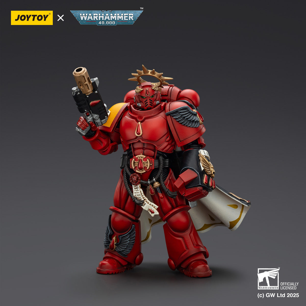 JOYTOY Warhammer 40,000, Razorback with twin lascannon/Captain with Heavy Bolt Pistol & Power Sword/Sanguinary Priest with Heavy bolt pistol chainsword and narthecium/Captain with Inferno Pistol & Power Fist, 1/18 Scale Action Figure