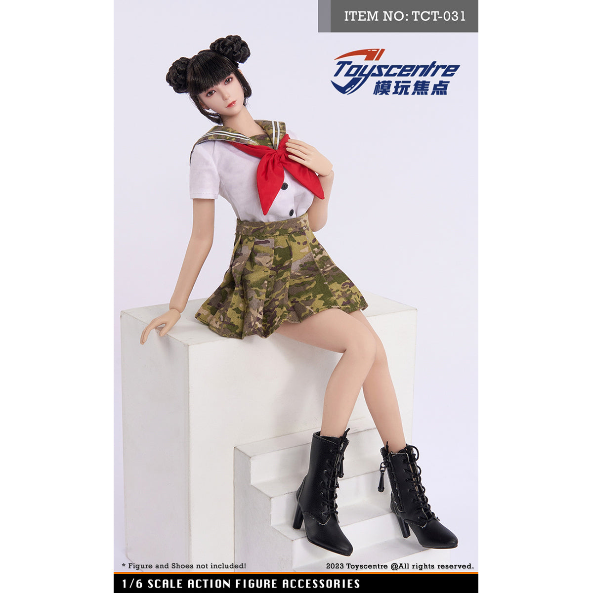 Toyscentre, Student Girl Shirt Tops JK Skirt, Doll Clothes Accessory for 12-inches Action Figurine