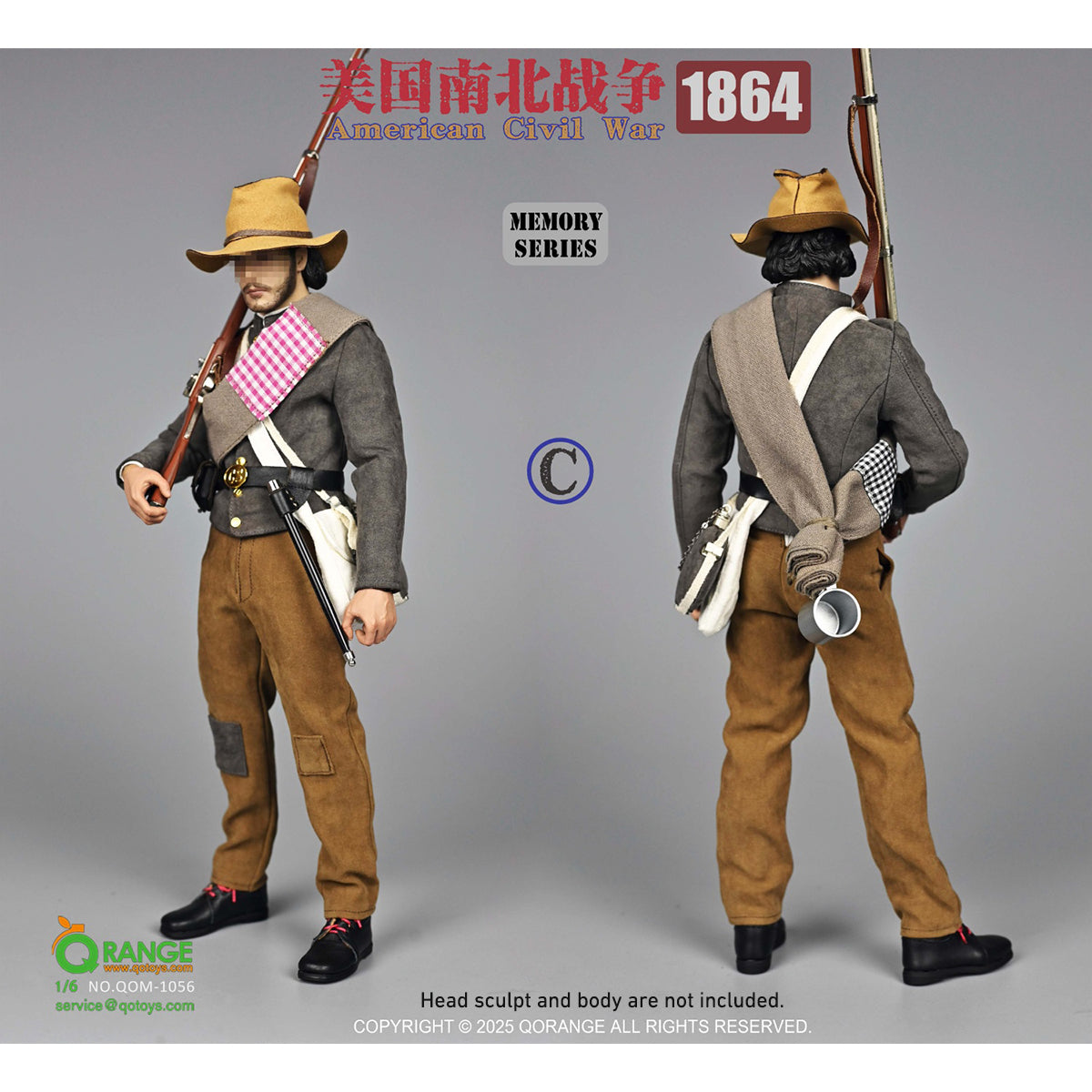 QORANGE QOTOYS American Civil War 1864 Accessory Pack for 1/6 Scale 12-inches Action Figurine
