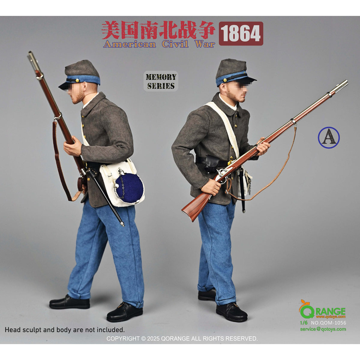 QORANGE QOTOYS American Civil War 1864 Accessory Pack for 1/6 Scale 12-inches Action Figurine