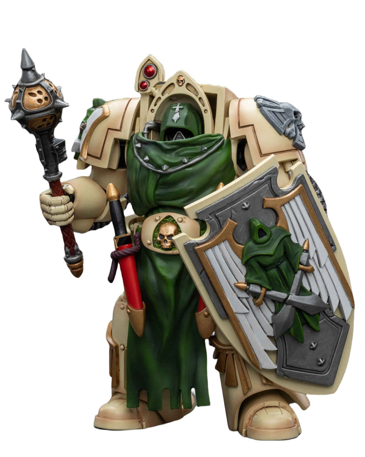 Figurine de collection JoyToy JT9213 40K : Chevalier de l'Aile de mort des Dark Angels avec masse d'absolution, 2 figurines à l'échelle 1:18