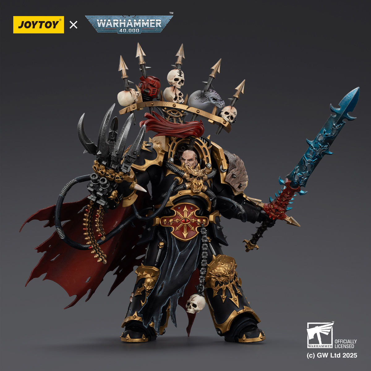 JOYTOY Warhammer JT02922 Black Legion Abaddon the Despoiler with Drach'nyen and the Talon of Horus 1/18 Scale Action Figure