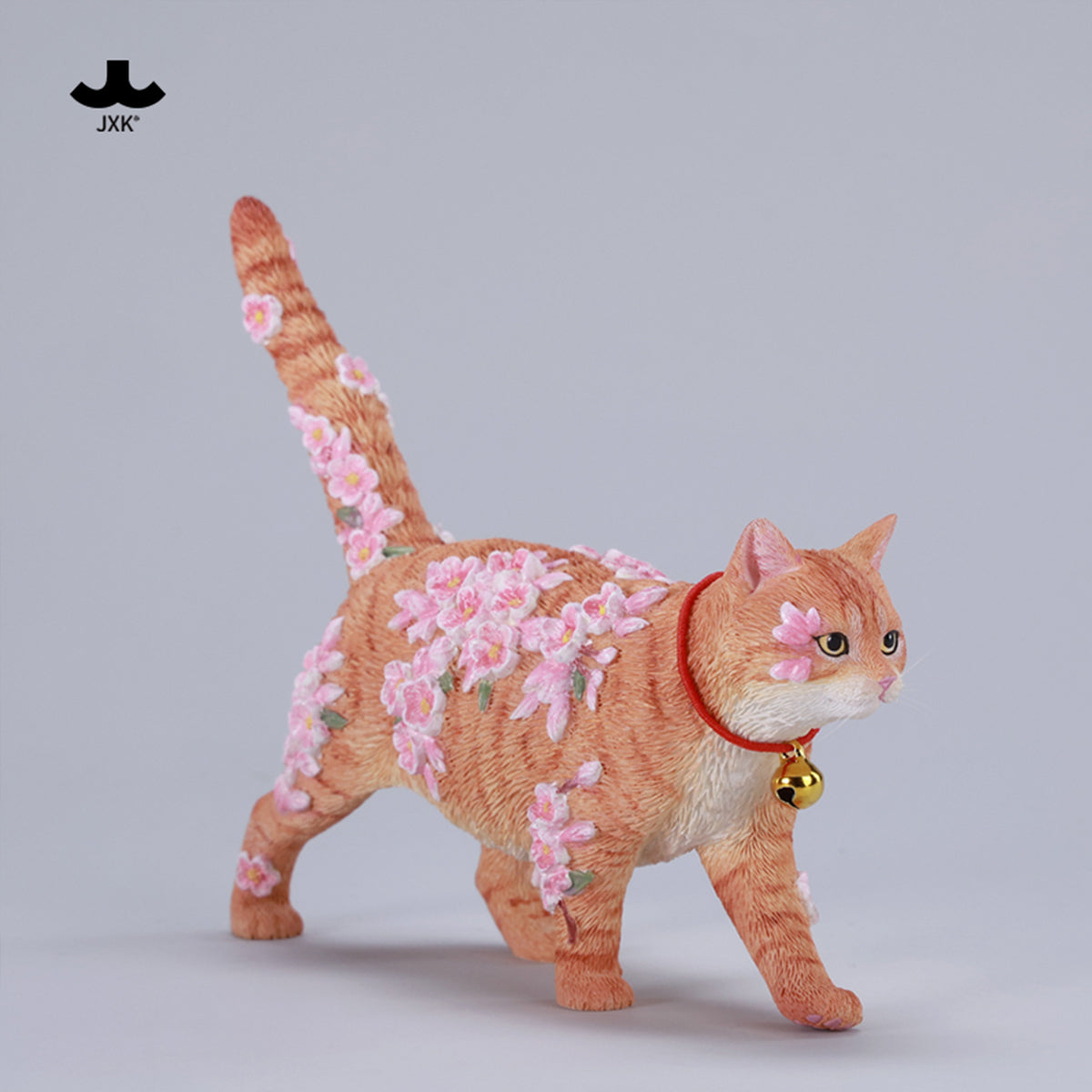 JXK, Cherry Blossom Cat, Static Animal Figurine