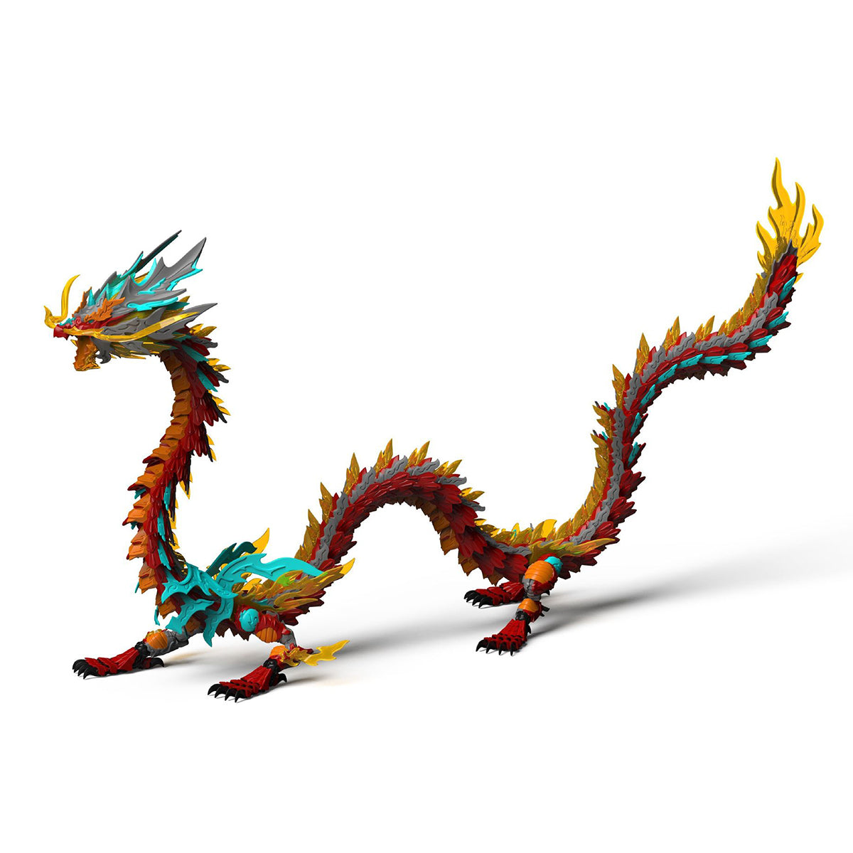 SHENX Tech ZL-0001 Red Dragon King Alloy Skeleton Model with Light Assembly Model Kit