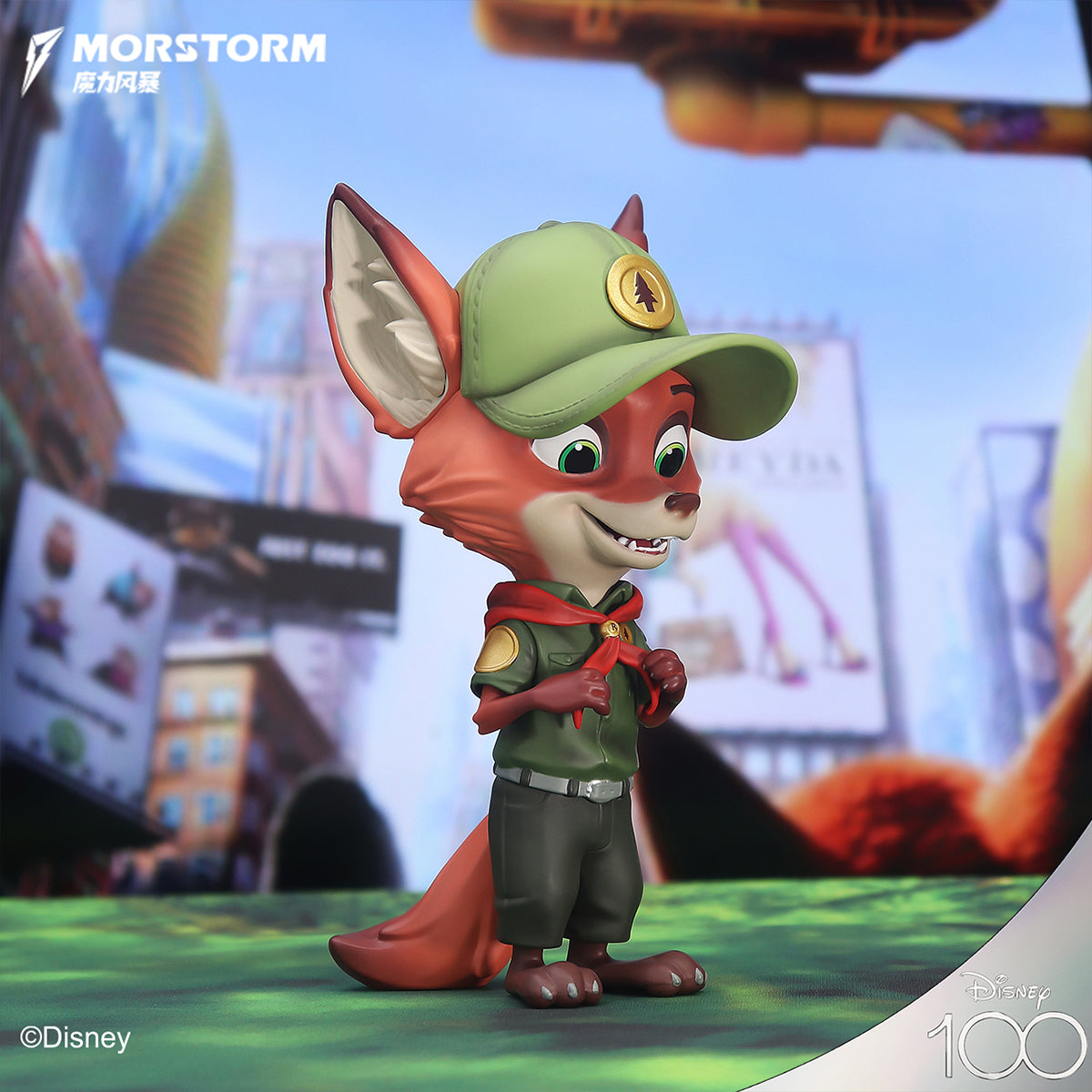 MORSTORM Zootopia Series Flash & Officer Judy & Little Nick in His Red Scarf Art Statue