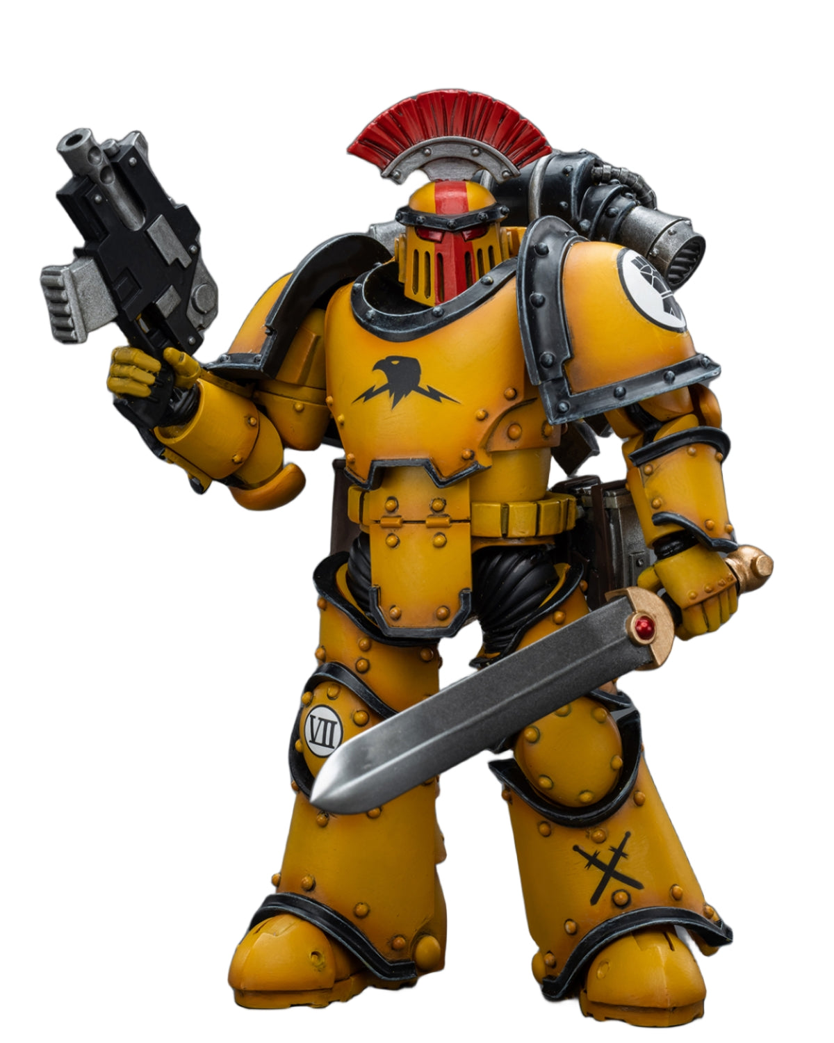 Figurine de collection JoyToy 40K : Imperial Fists Legion MkIII Tactical Squad Sergent avec Power Sword, figurines d'action à l'échelle 1:18 JT9046