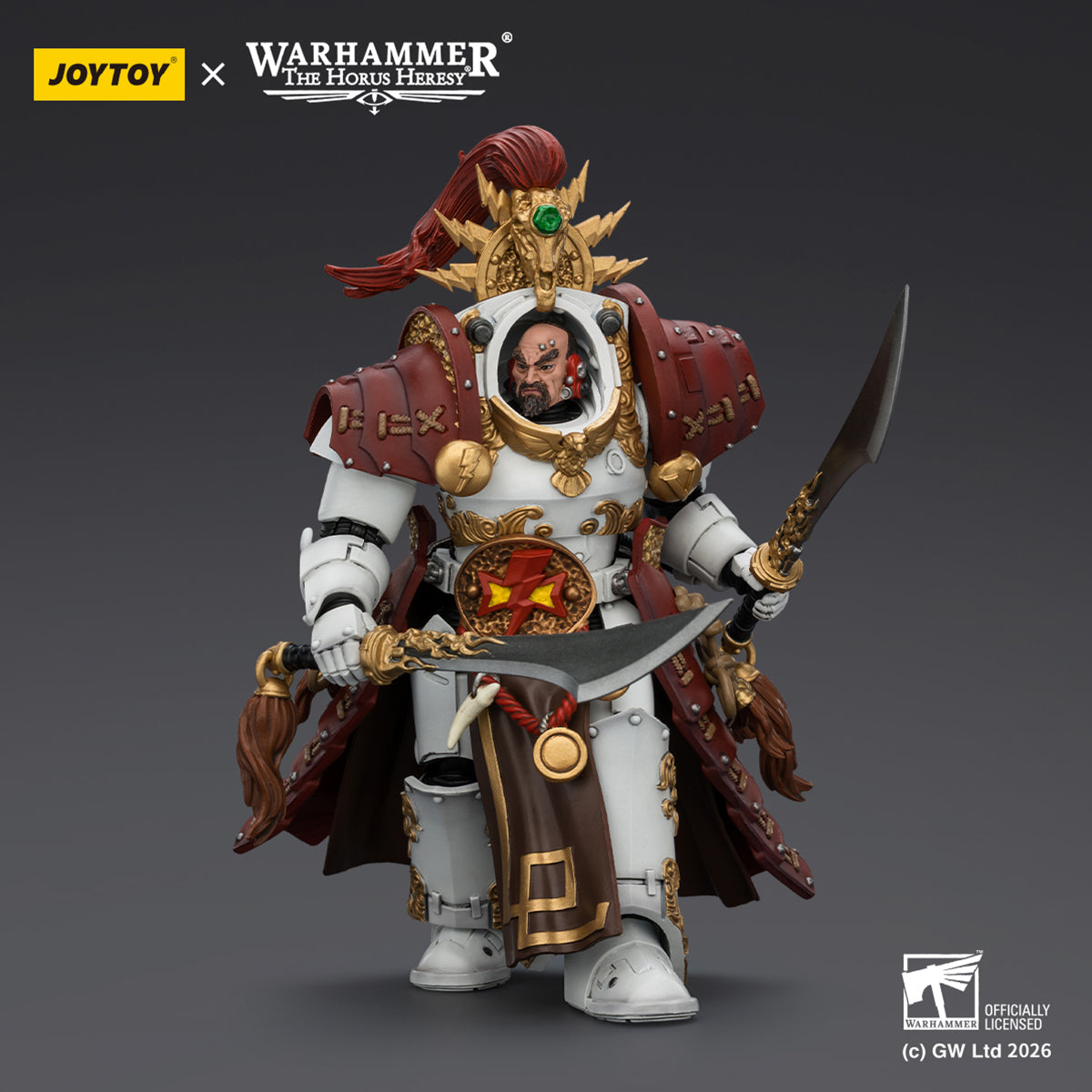 JOYTOY Warhammer 40,000 White Scars Contemptor Dreadnought & Hibou Khan Seeker of Atonement & Qin Xa - Master of the Keshig 1/18 Scale Action Figure