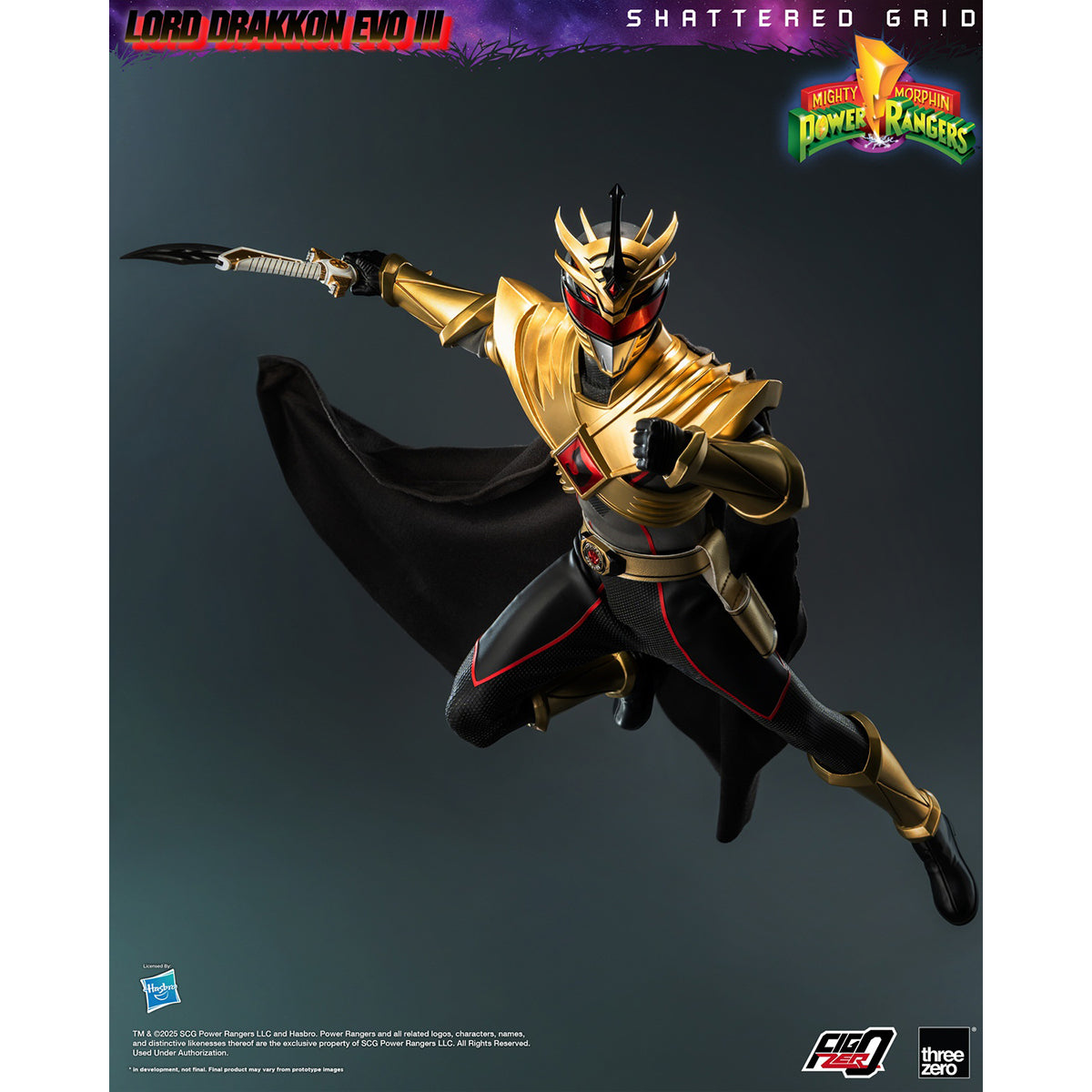 Threezero Mighty Morphin Power Rangers: Shattered Grid Lord Drakkon Evo III 3Z10260W0 1/6 Scale Action Figure