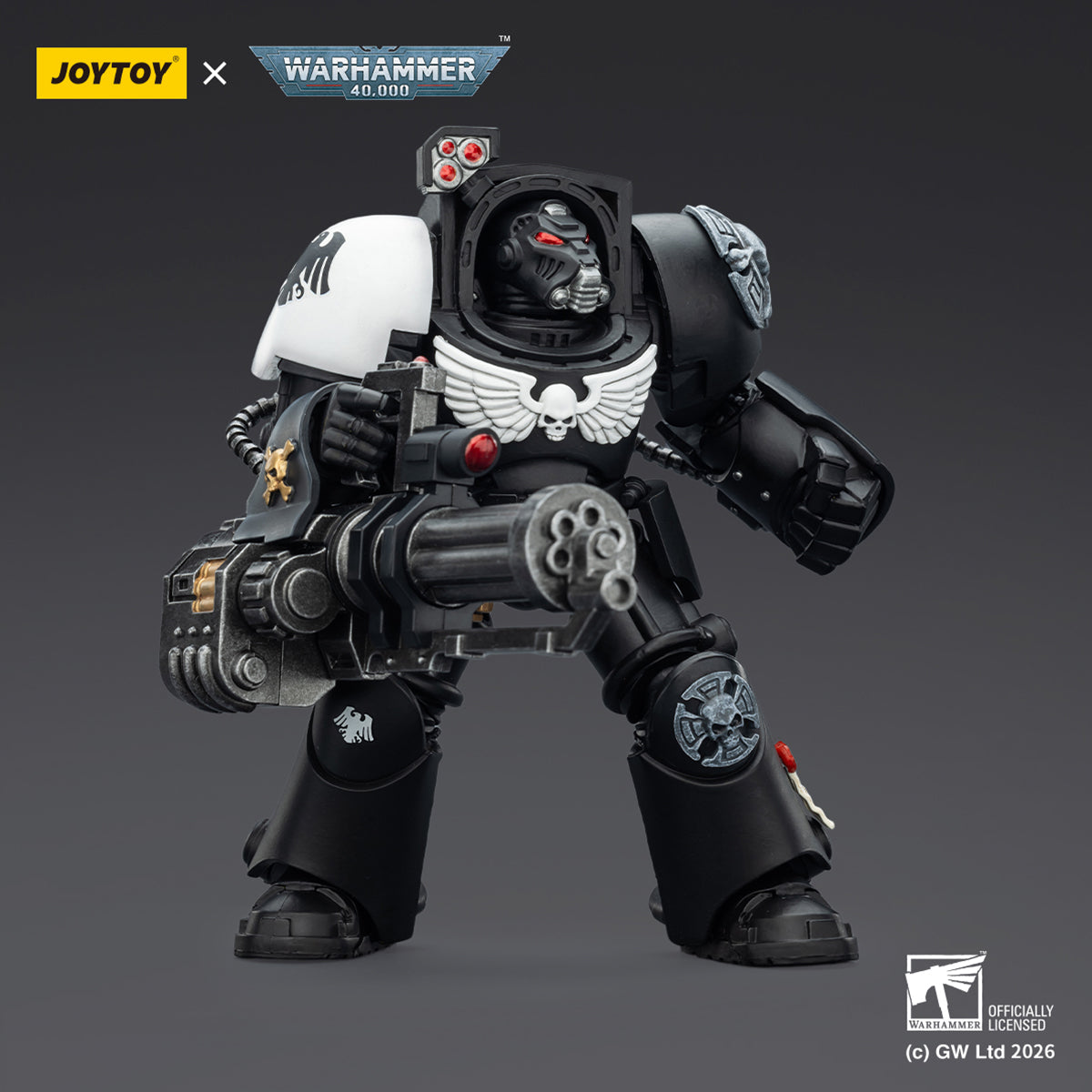 JOYTOY Warhammer 40,000 Raven Guard Terminator with Power Fist and Assault Cannon & with Power Fist and Storm Bolter & with Power Sword and Storm Bolter Action Figure