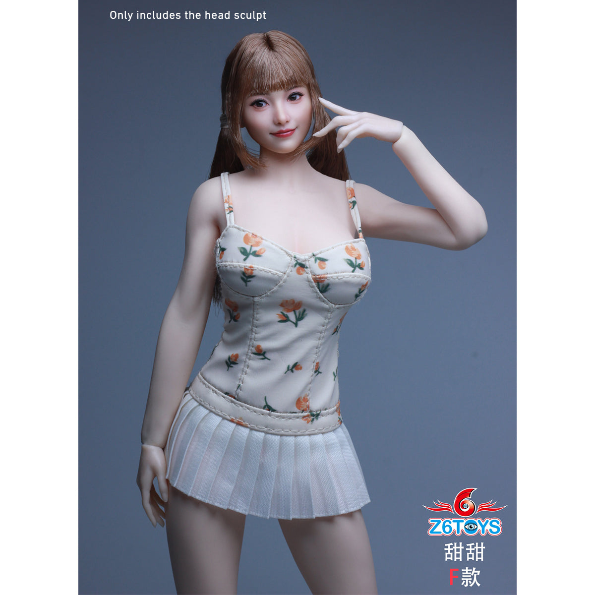 Z6TOYS Asian Movable-Eye Smiling Female Tiantian ZC021 Head Sculpt Accessory 1/6 Scale Fit Action Figure