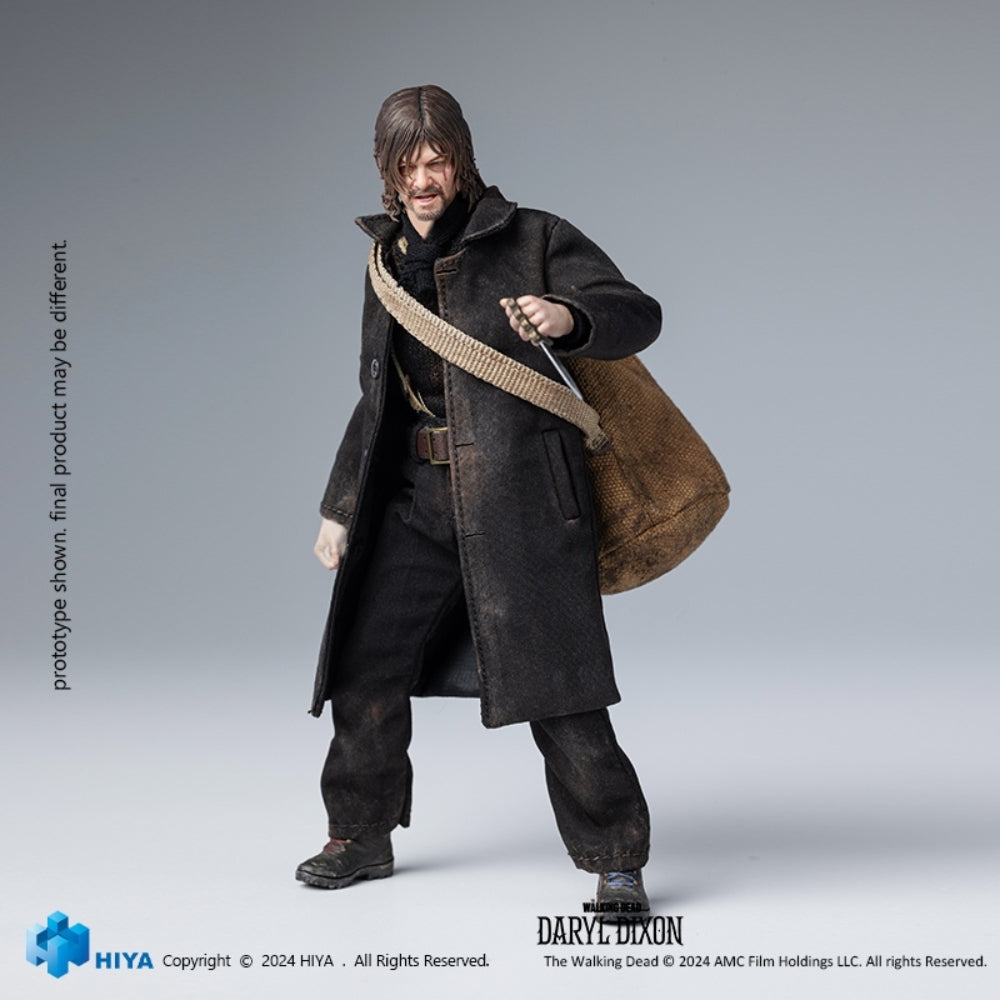 Coffret complet HIYA : Daryl Dixon, série télévisée, style horreur, figurine miniature à l'échelle 1:12