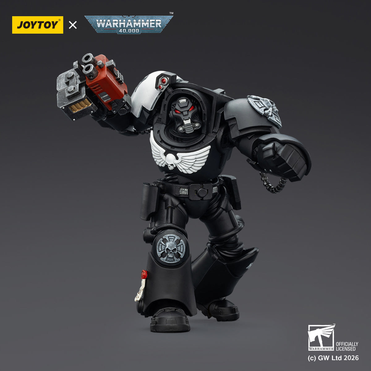 JOYTOY Warhammer 40,000 Raven Guard Terminator with Power Fist and Assault Cannon & with Power Fist and Storm Bolter & with Power Sword and Storm Bolter Action Figure