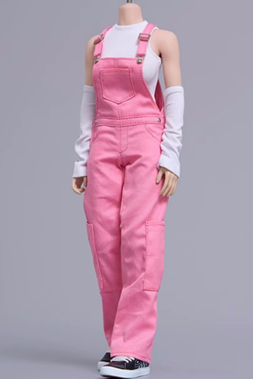 Ropa para muñecas Cdtoys: pantalones rosas con tirantes para figuras de acción femeninas de 30 cm