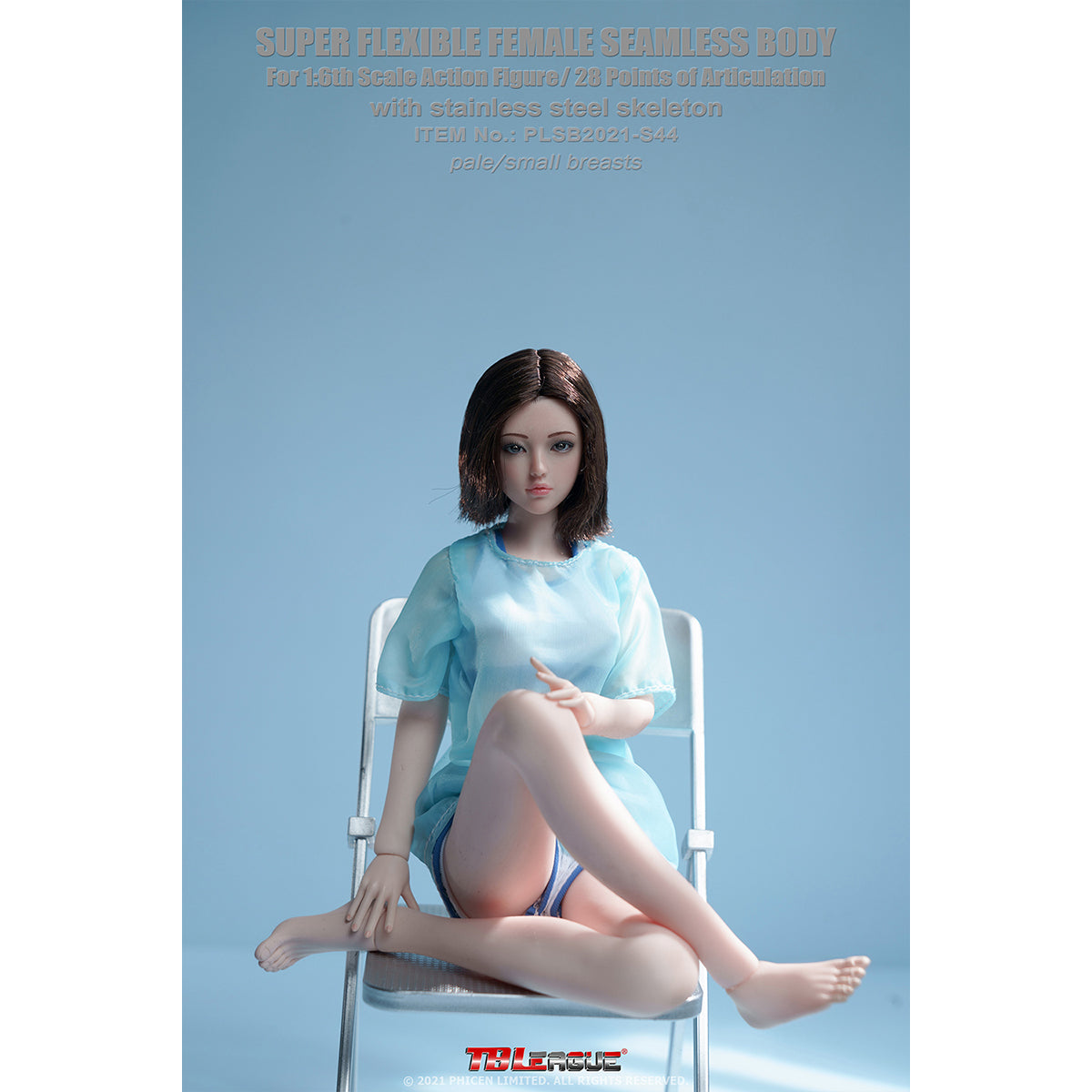 TBLeague Seamless Female Small Bust Anime Type S44 Pale-Skin Detachable Feet with Head Sculpt 1/6 Scale Action Figure Body