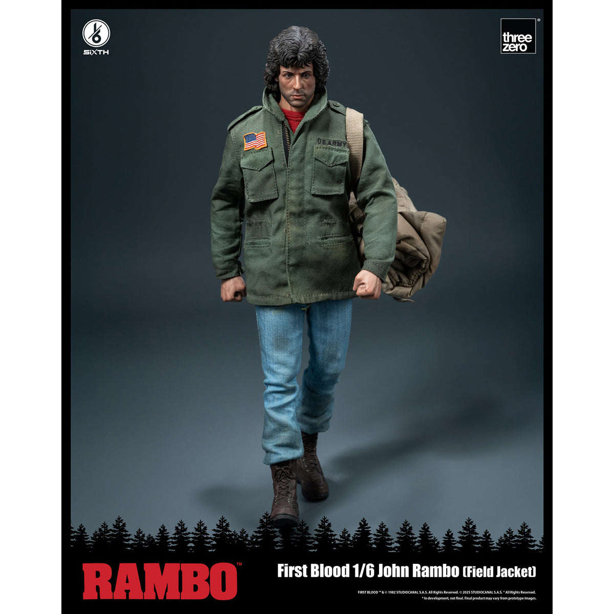 Threezero Rambo: First Blood - 3Z05530W0 John Rambo Field Jacket Edition 1/6 Scale Movie Style Action Figure