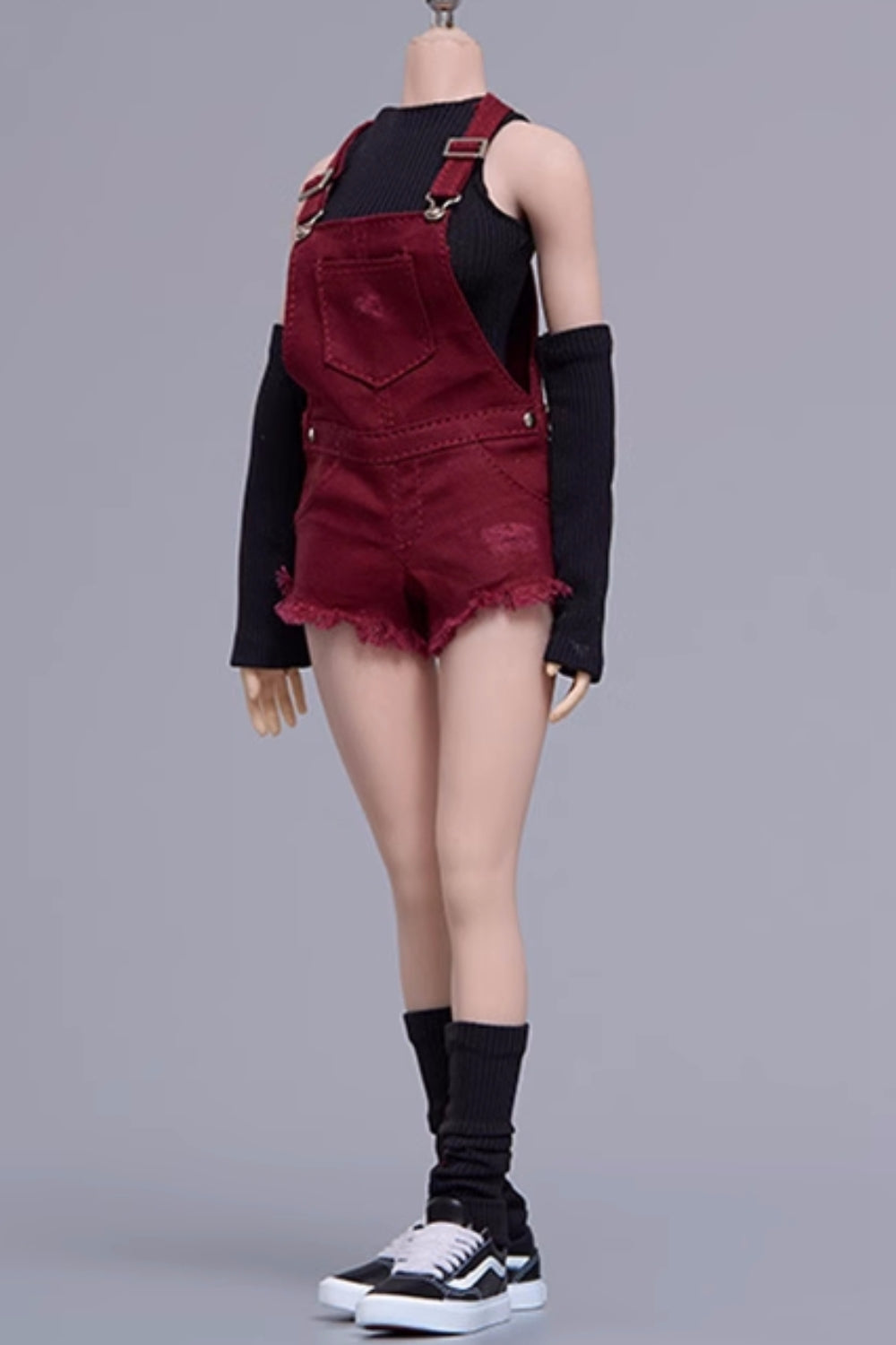 Ropa para muñecas Cdtoys: pantalones cortos con tirantes rojos Jujube para figuras de acción femeninas de 30 cm