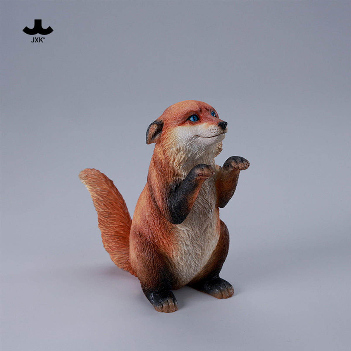 JXK Fluffy Fox Static Expertly Hand-Painted Lifelike Animal Figurine
