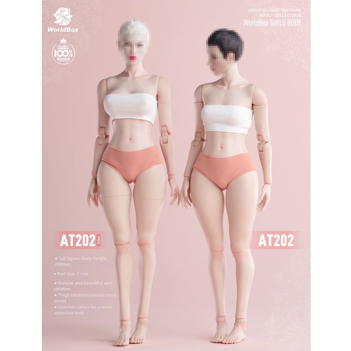TBLeague Articulated Joints Female Body With Chunky Thighs AT202pro 1/6 Scale Action Figure Body