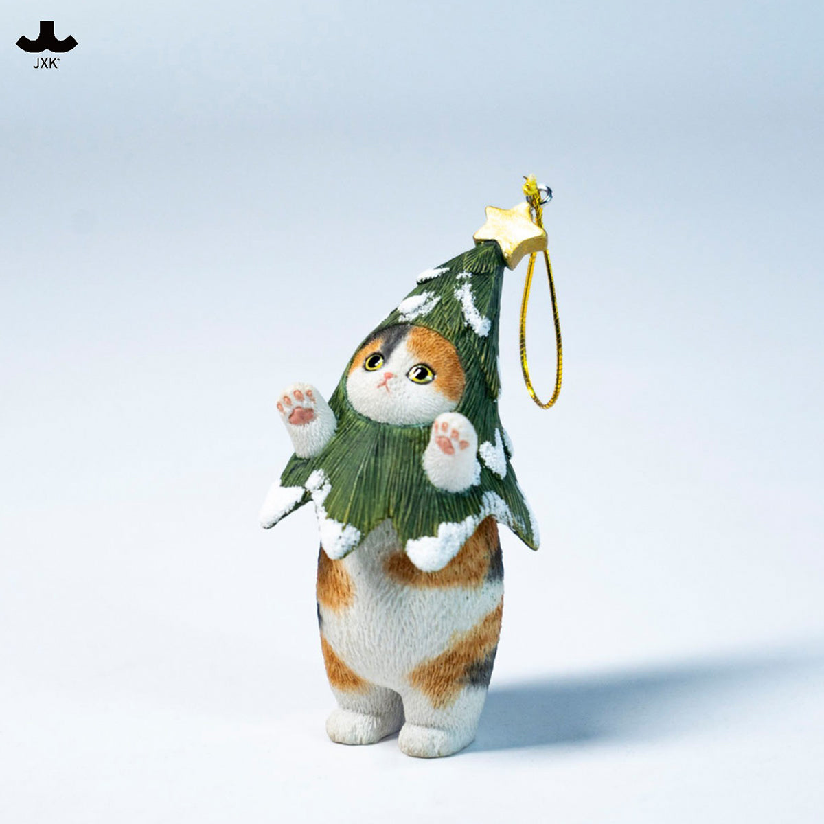 JXK Christmas Cat Tree Static Expertly Hand-Painted Lifelike Animal Figurine